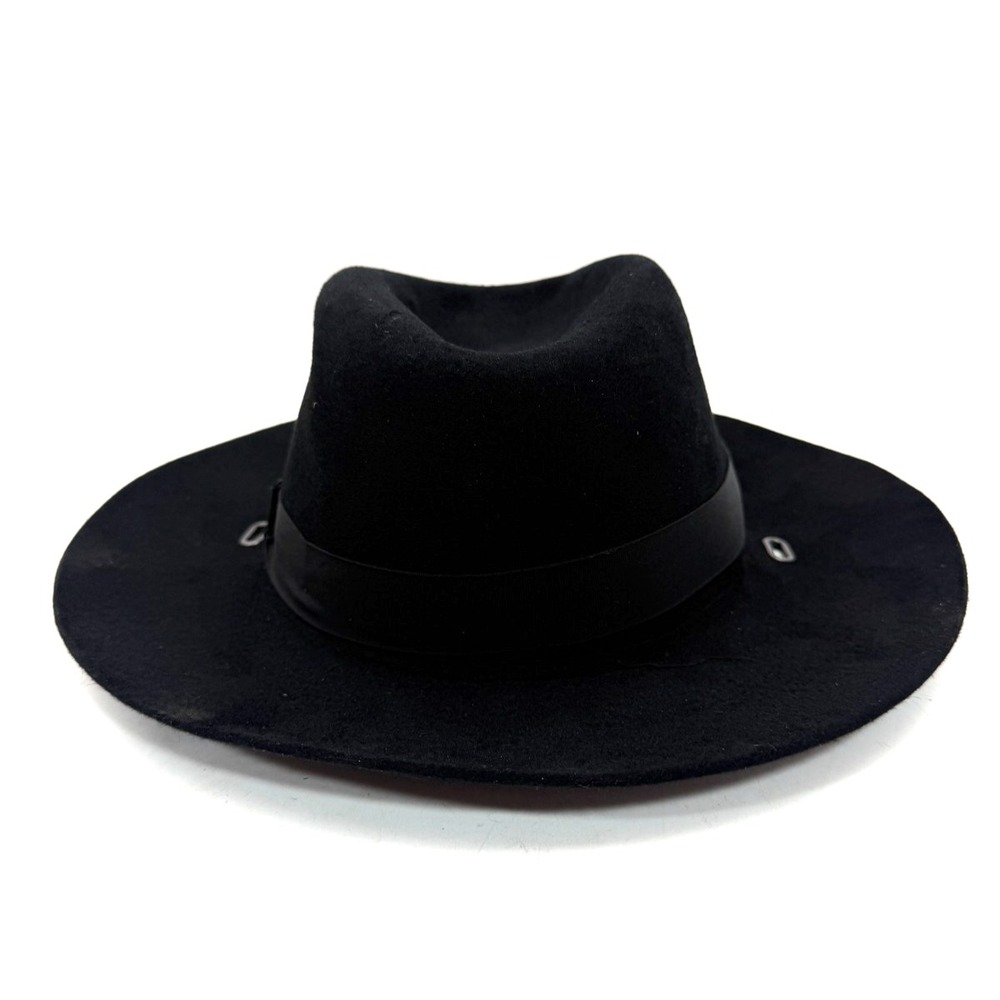 Vintage Stetson US Army Cavalry Hat Black Felt Crossed Sabers Slots Men's 7 1/2"
